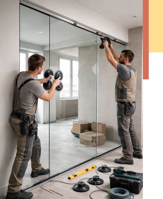 Монтаж стеклянных перегородок в Комсомольске-на-Амуре от 6633 руб. | ОТДЕЛОЧНИК-Кмс