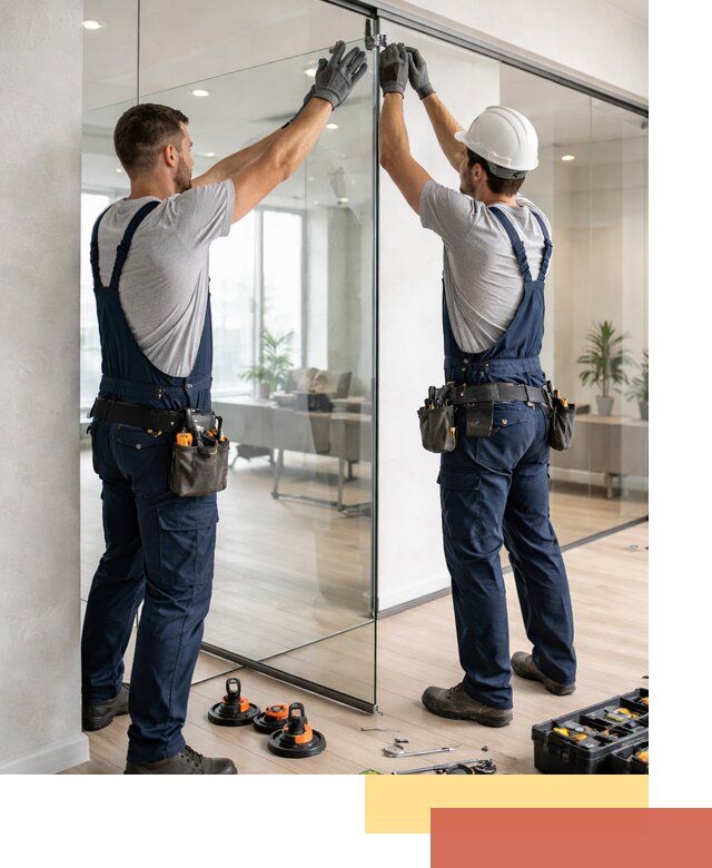 Безрамные стеклянные перегородки под ключ в Комсомольске-на-Амуре