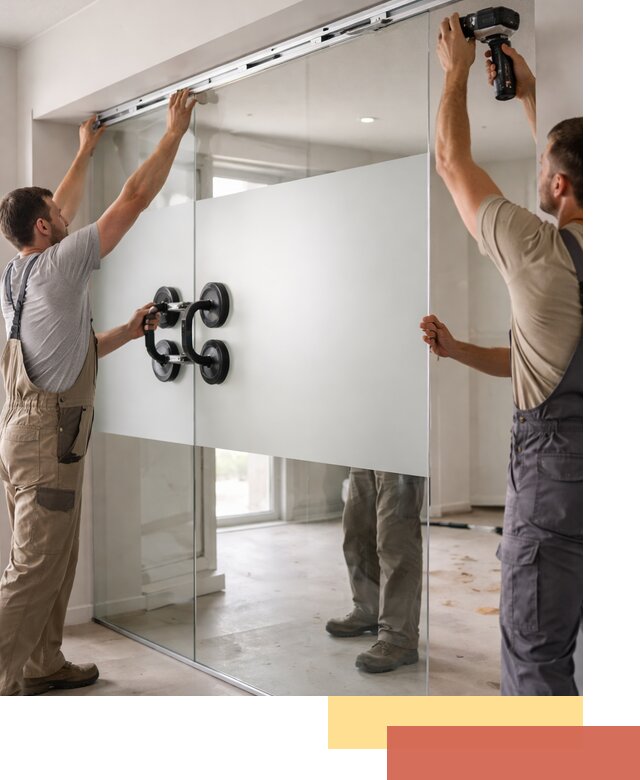 Матовые стеклянные перегородки под ключ в Комсомольске-на-Амуре