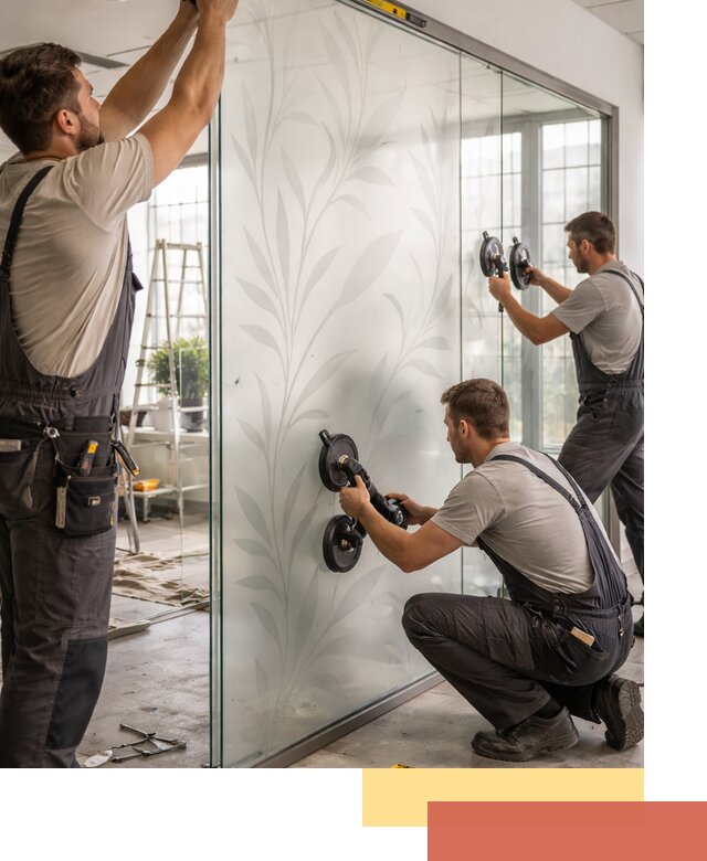 Стеклянные перегородки с рисунком на заказ в Комсомольске-на-Амуре