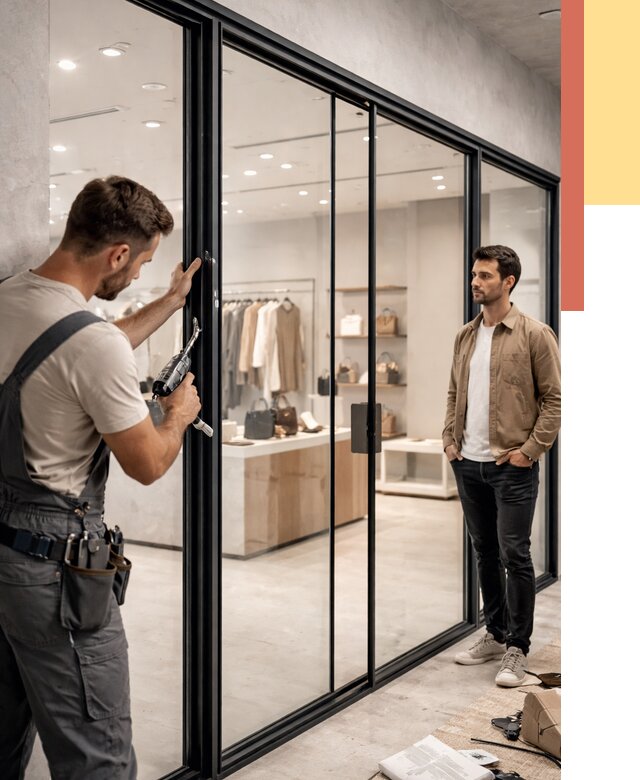 Стеклянные перегородки для магазинов в Комсомольске-на-Амуре от 8367 руб. под ключ | ОТДЕЛОЧНИК-Кмс