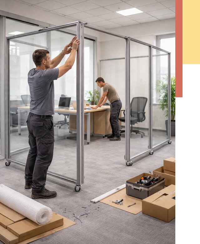 Мобильные офисные перегородки в Комсомольске-на-Амуре от 12755 руб. — установка под ключ | ОТДЕЛОЧНИК-Кмс