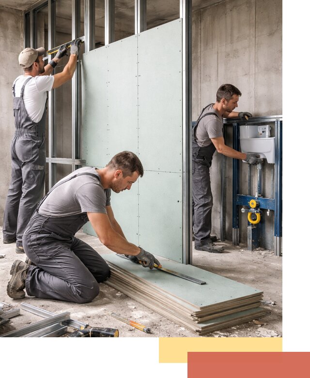 Монтаж и ремонт сантехнических перегородок в Комсомольске-на-Амуре