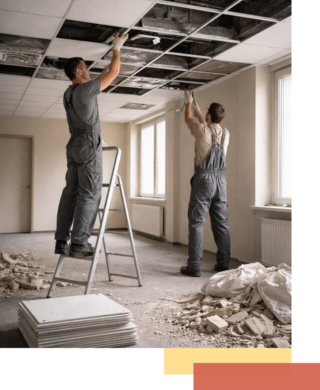 Демонтаж потолков Армстронг профессионально в Комсомольске-на-Амуре