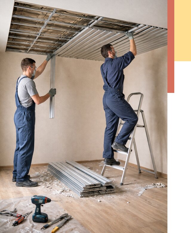 Демонтаж реечного потолка в Комсомольске-на-Амуре от 4592 руб. быстро и недорого | ОТДЕЛОЧНИК-Кмс