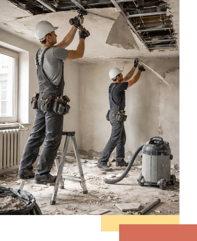 Демонтаж гипсокартонного потолка в Комсомольске-на-Амуре быстро и аккуратно