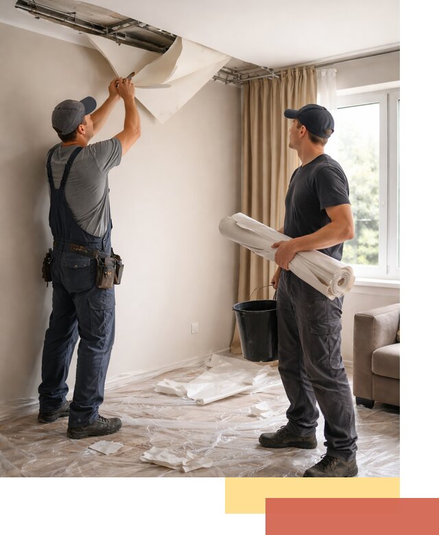 Демонтаж натяжного потолка в Комсомольске-на-Амуре быстро и аккуратно