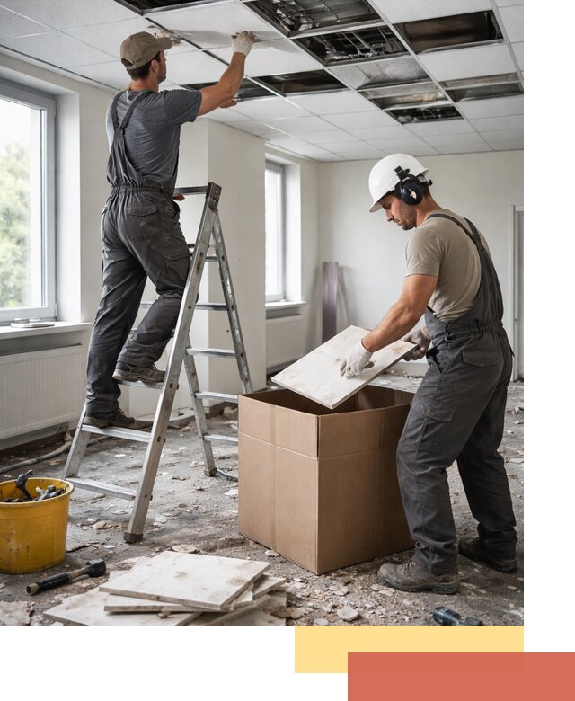 Демонтаж потолочной плитки в Комсомольске-на-Амуре быстро и аккуратно