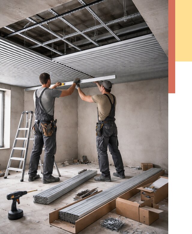 Монтаж реечного потолка в Комсомольске-на-Амуре от 4592 руб. под ключ | ОТДЕЛОЧНИК-Кмс