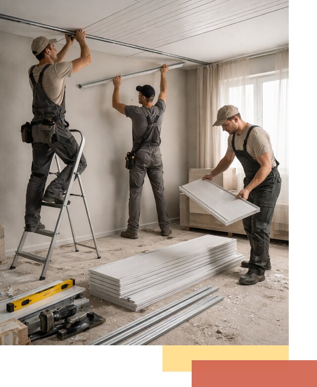 Монтаж потолка из ПВХ панелей в Комсомольске-на-Амуре оперативно и качественно