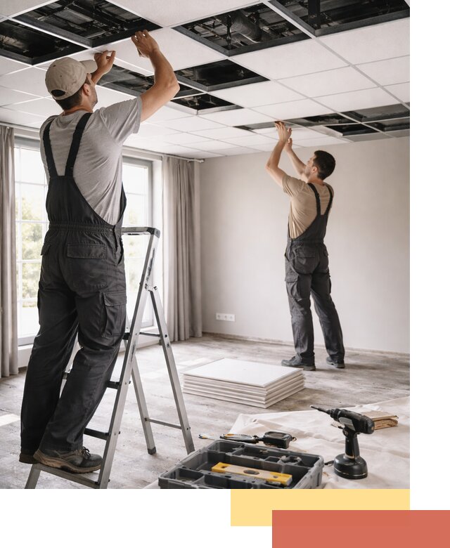 Замена плит подвесного потолка в Комсомольске-на-Амуре быстро и качественно