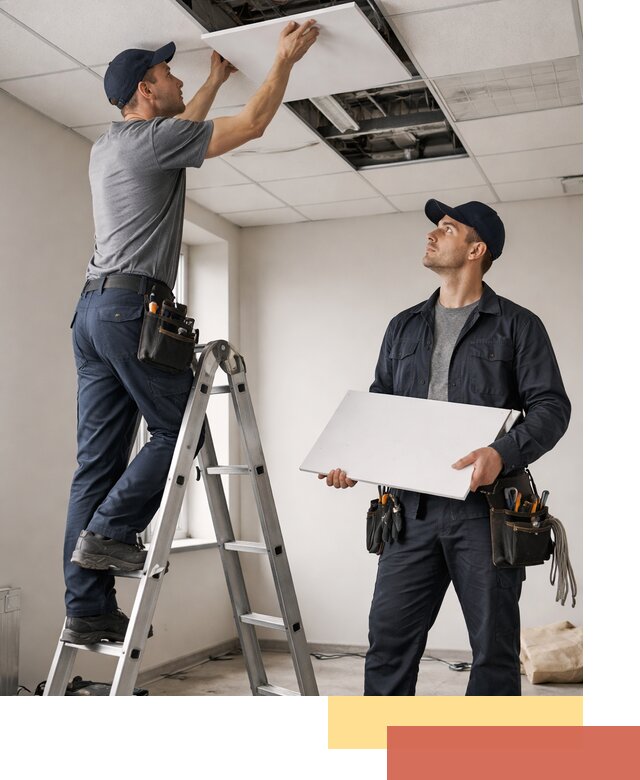 Обслуживание подвесного потолка в Комсомольске-на-Амуре — ремонт и чистка