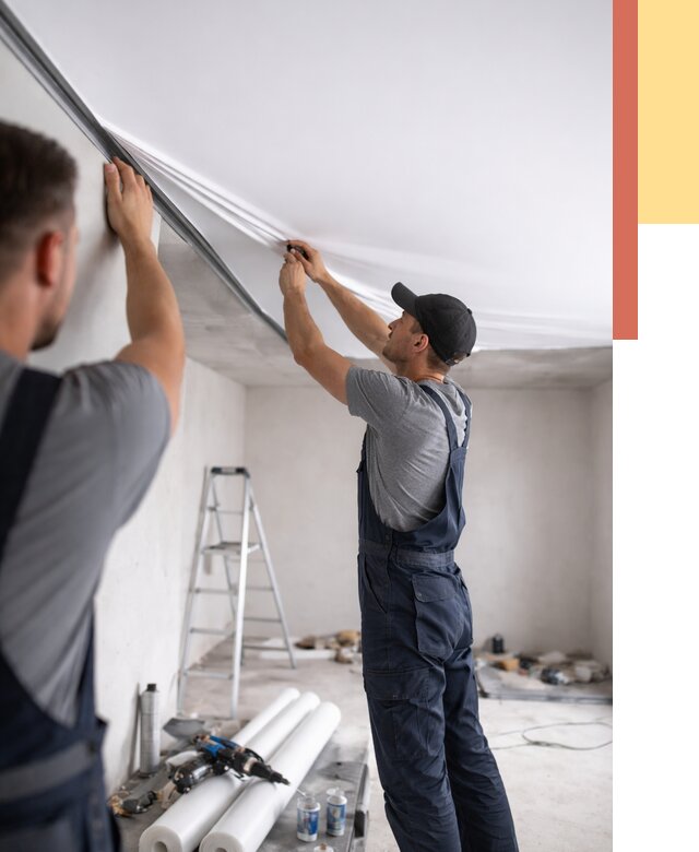 Монтаж матового натяжного потолка в Комсомольске-на-Амуре от 4592 руб./м² — быстро и недорого | ОТДЕЛОЧНИК-Кмс