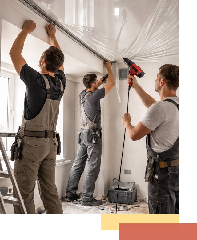 Монтаж глянцевого натяжного потолка в Комсомольске-на-Амуре быстро и качественно