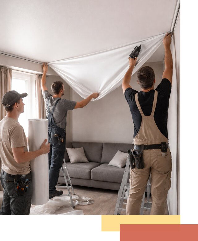 Монтаж сатинового натяжного потолка в Комсомольске-на-Амуре качественно и быстро