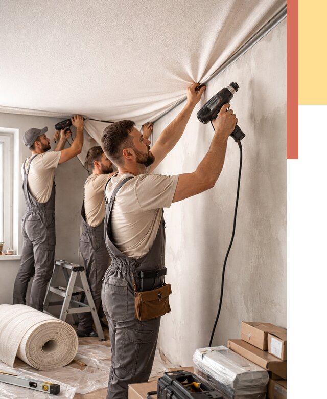 Монтаж фактурного натяжного потолка в Комсомольске-на-Амуре от 765 руб. — ОТДЕЛОЧНИК-Кмс