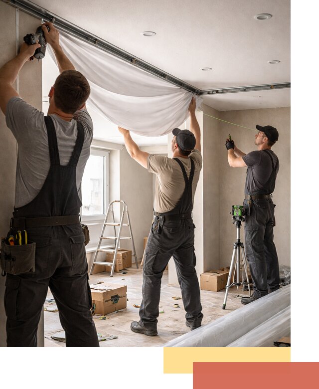 Монтаж парящего натяжного потолка под ключ в Комсомольске-на-Амуре