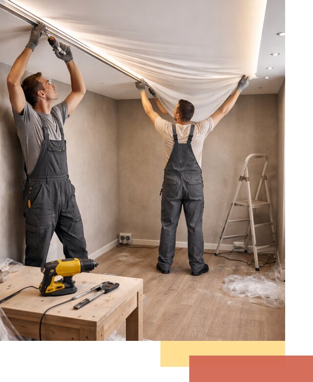 Монтаж натяжного потолка с подсветкой в Комсомольске-на-Амуре цена и сроки