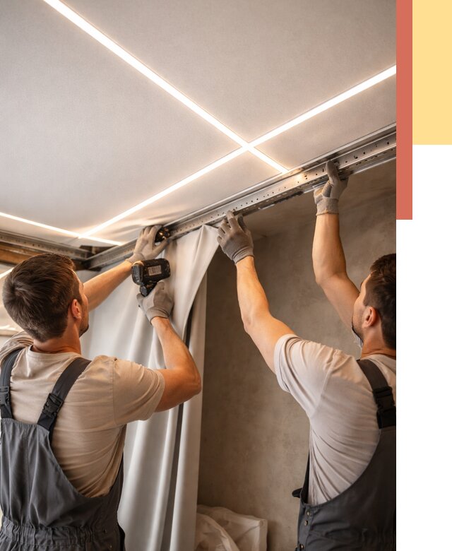 Монтаж натяжного потолка со световыми линиями в Комсомольске-на-Амуре от 1224 руб. | ОТДЕЛОЧНИК-Кмс