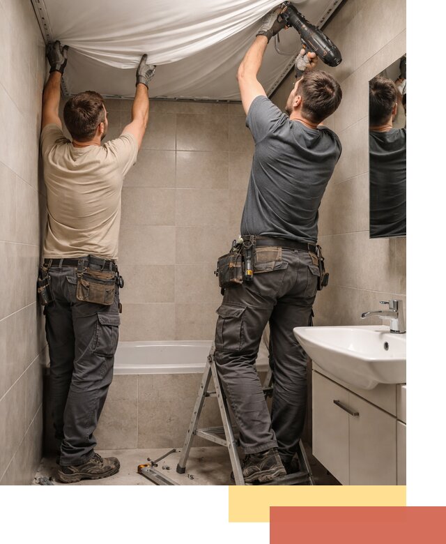 Монтаж натяжного потолка в ванной в Комсомольске-на-Амуре быстро и качественно