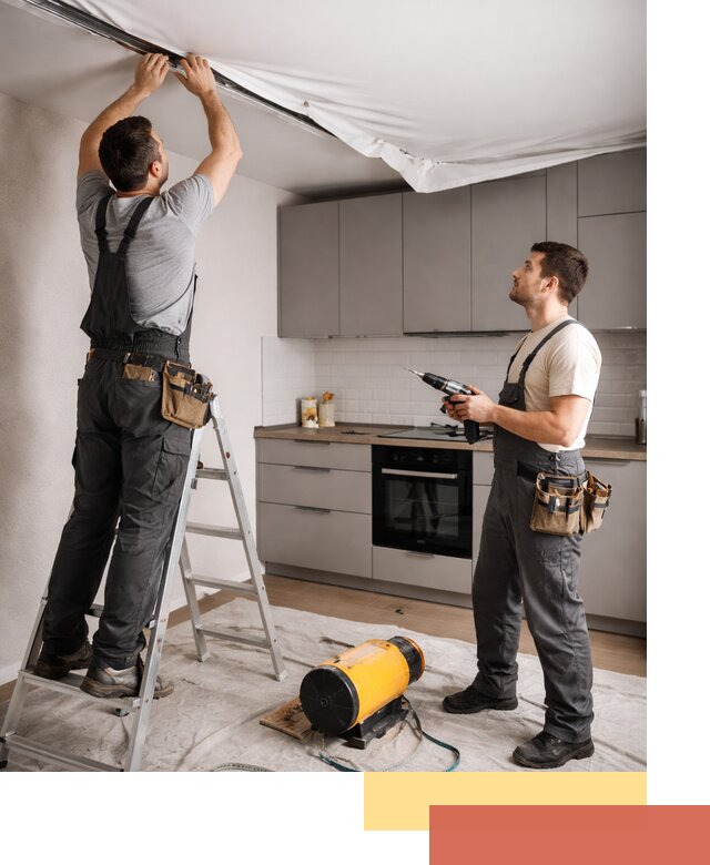 Монтаж натяжного потолка на кухне в Комсомольске-на-Амуре