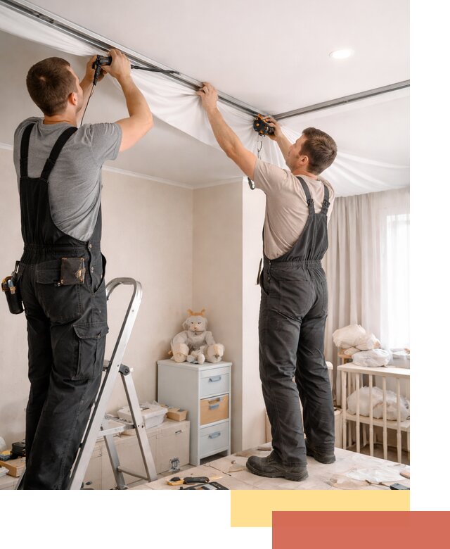 Монтаж натяжного потолка в детской комнате в Комсомольске-на-Амуре