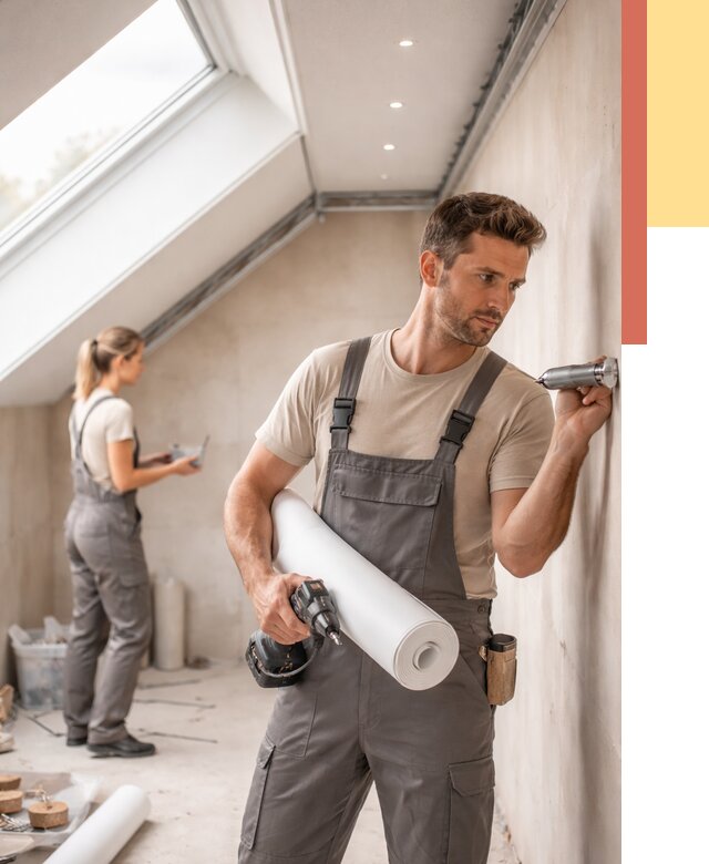 Монтаж натяжного потолка на мансарде в Комсомольске-на-Амуре от 3571 руб. | ОТДЕЛОЧНИК-Кмс