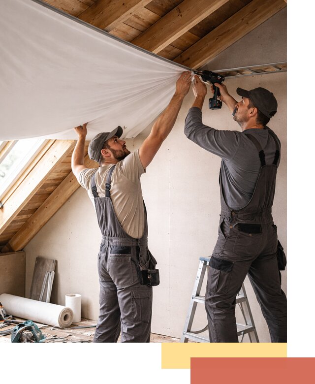 Монтаж натяжного потолка в мансарде в Комсомольске-на-Амуре