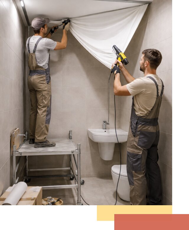 Монтаж натяжного потолка в санузле в Комсомольске-на-Амуре