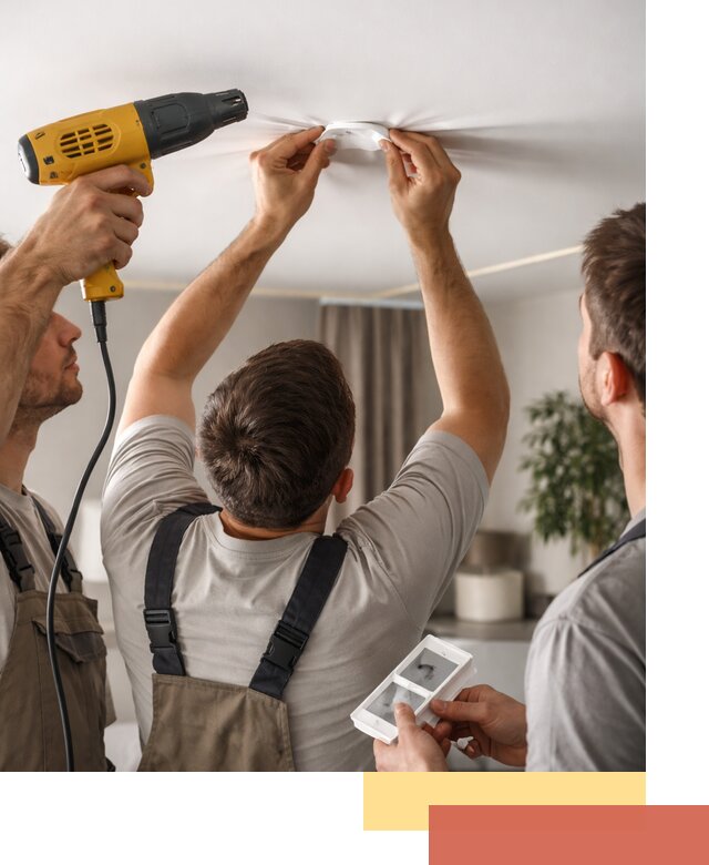 Ремонт прокола полотна натяжного потолка в Комсомольске-на-Амуре