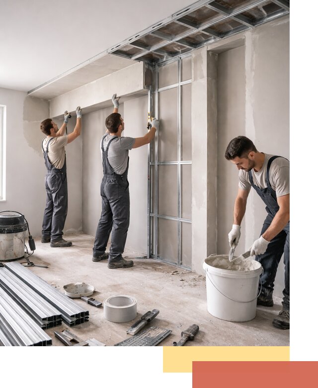 Монтаж потолка из гипсокартона с нишей в Комсомольске-на-Амуре