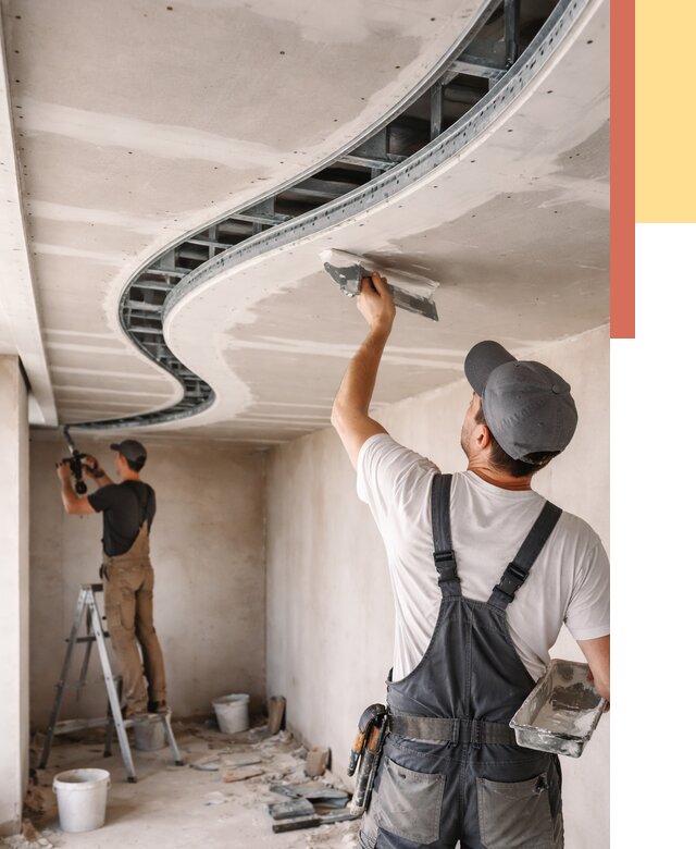 Криволинейный потолок из гипсокартона в Комсомольске-на-Амуре от 2143 руб./м2 | ОТДЕЛОЧНИК-Кмс