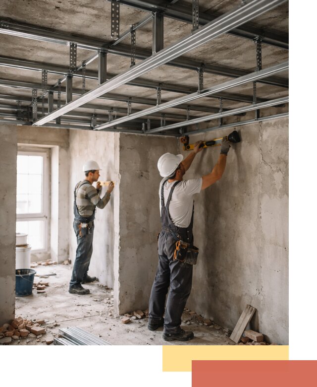 Монтаж каркаса потолка из профильного профиля в Комсомольске-на-Амуре