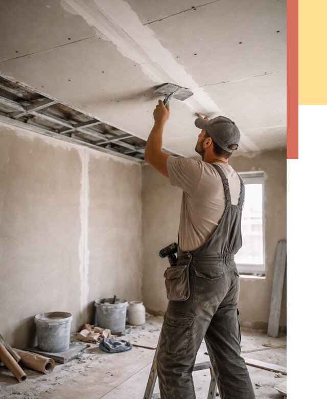 Ремонт потолка из гипсокартона в Комсомольске-на-Амуре от 663 руб./м² — быстро и недорого | ОТДЕЛОЧНИК-Кмс