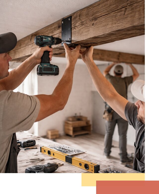 Монтаж декоративных потолочных балок в Комсомольске-на-Амуре