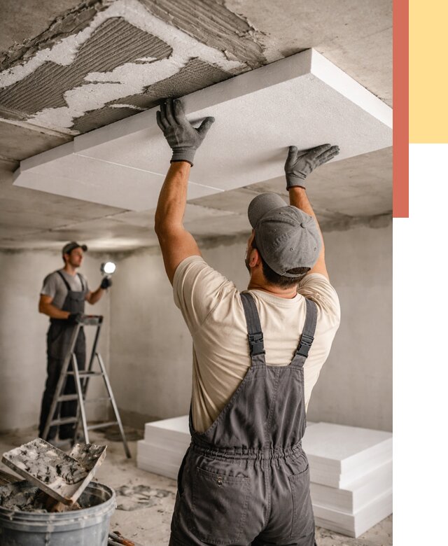 Утепление потолка пенопластом в Комсомольске-на-Амуре от 4592 руб/м2 — недорого и быстро | ОТДЕЛОЧНИК-Кмс