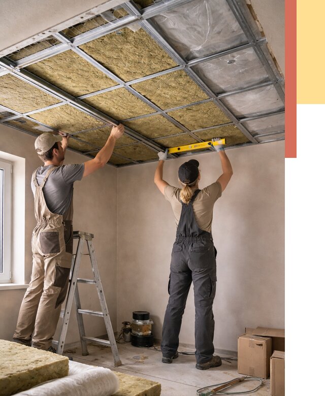 Шумоизоляция потолка в Комсомольске-на-Амуре от 1276 руб. под ключ — услуги ОТДЕЛОЧНИК-Кмс