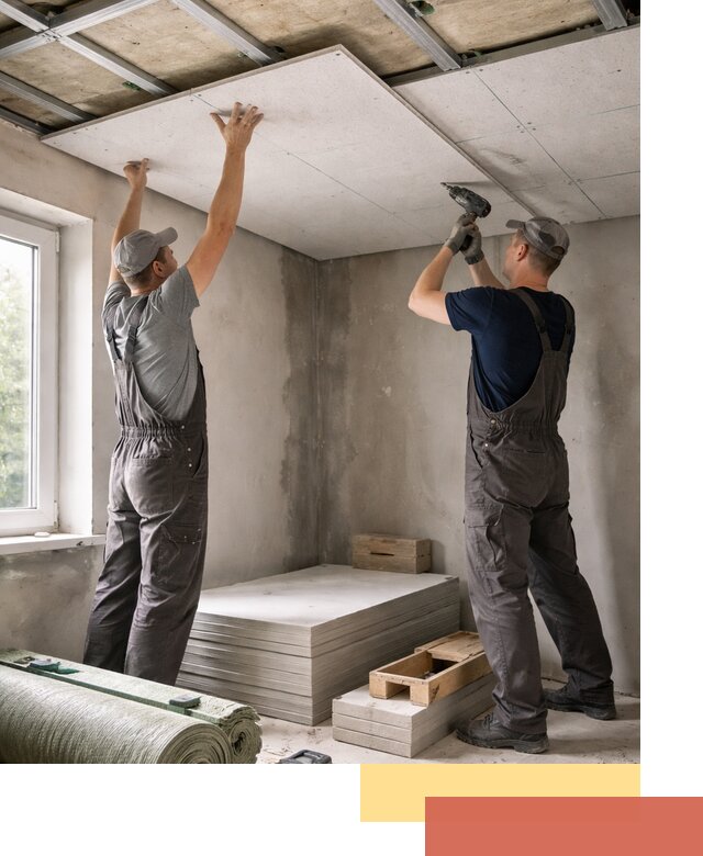 Шумоизоляция потолка панелями ЗИПС в Комсомольске-на-Амуре